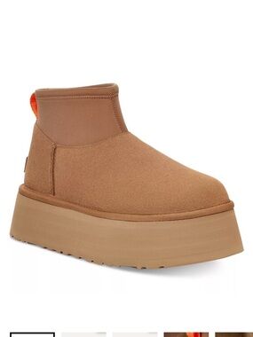 NWT Ugg Classic Mini Dipper Platform Ankle Boots in Cognac Sz 8